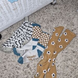 Mix & Match Crew Socks - Pink/Blue/Mustard/White Set